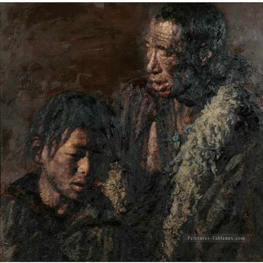 Père et Fils Chen Yifei Tibet Peintures à l'huile